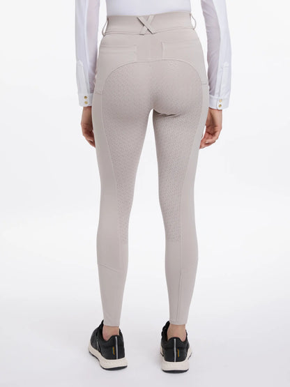 LeMieux Demi Breggings Stone: Comfortable pull-on equestrian leggings with silicone grip for horse riding.
