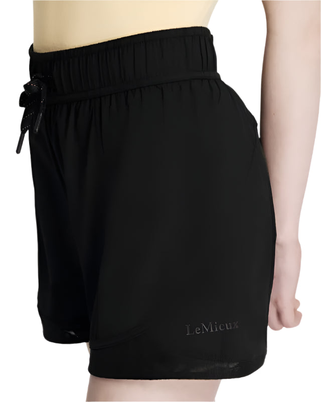 LEMIEUX Young Rider Penelope Shorts - Black: Moisture-Wicking, Breathable Athletic Shorts