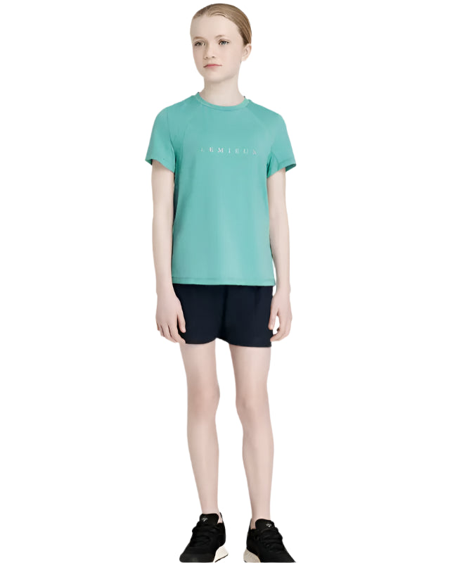 Lemieux Youth Penelope Riding Shorts - Navy. Girls' riding apparel for young equestrians. Technical & comfortable sports shorts.