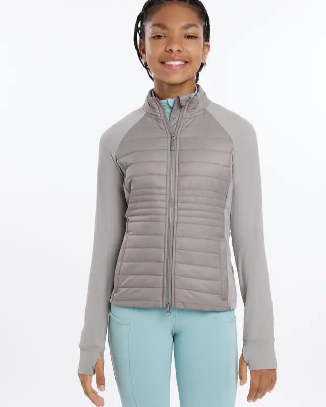 LeMieux Young Rider Josephine Jacket - Pecan Padded Zip-up Jacket, Equestrian Apparel, Kids' Riding Coat, Stylish Outerwear.