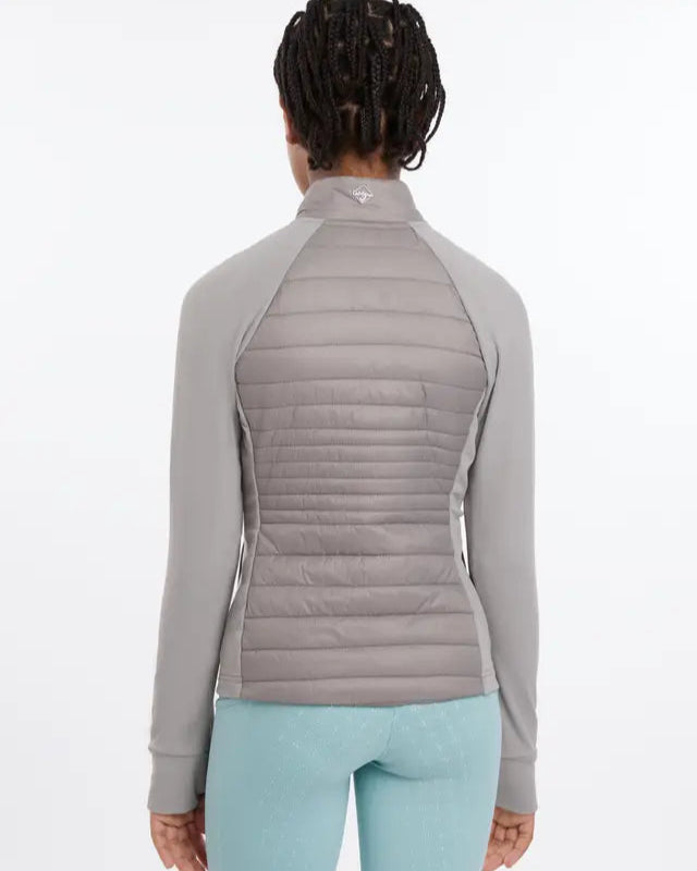 LEMIEUX YOUNG RIDER JOSEPHINE JACKET PECAN (Back View) | Equiflair - Quilted Riding Jacket, Sustainable, Soft Jersey, Layering Style
