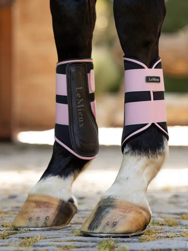 LEMIEUX GRAFTER BLOSSOM Brushing Boots - Equestrian Horse Leg Protection, Pink