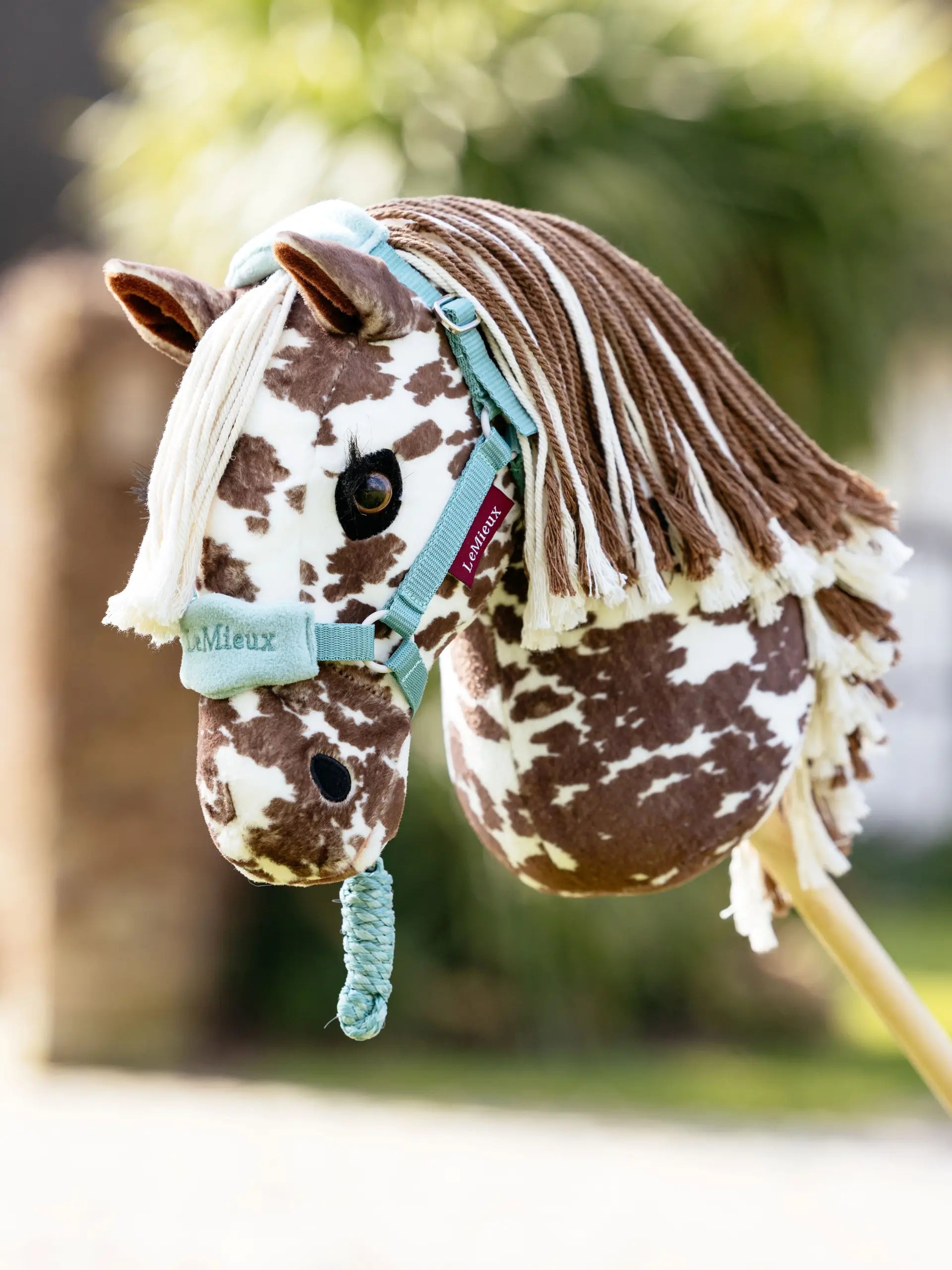 Lemieux Hobby Horse Vogue Headcollar & Leadrope Lagoon: Plush hobby horse toy with stylish headcollar and leadrope.