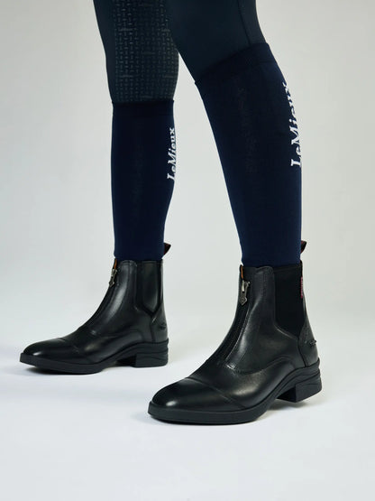 LeMieux Junior Zip Paddock Boots Black: Equestrian Riding Apparel - Stylish Leather Boots for Young Riders.
