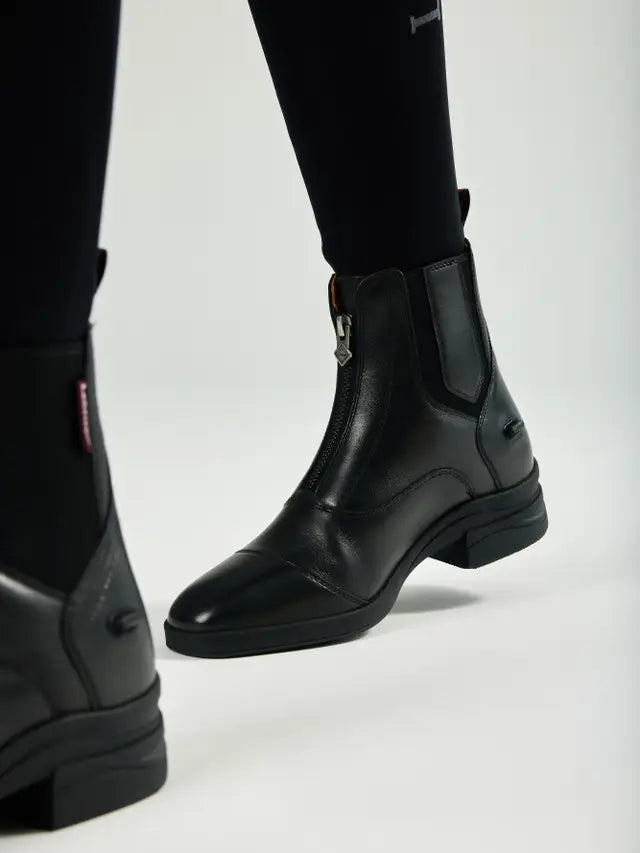 LeMieux Black Zip Paddock Boots - Equestrian Riding Footwear, Leather Boots for Horse Riding