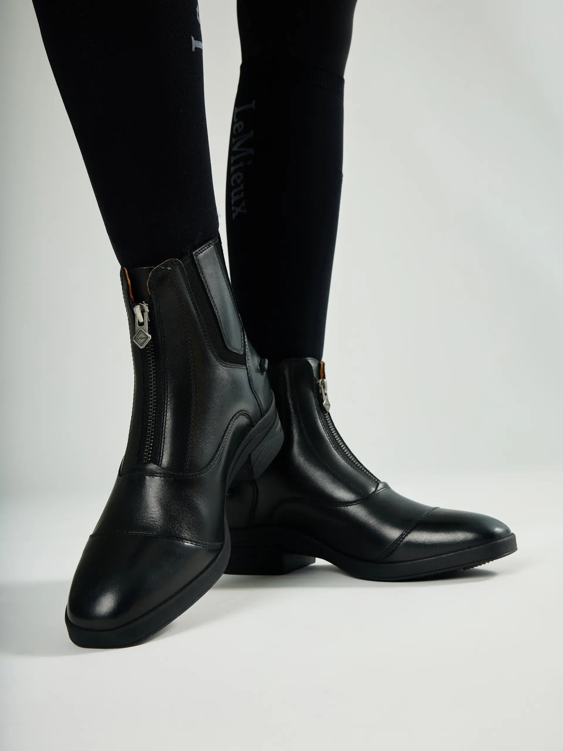 LeMieux Zip Paddock Boots - Black Leather Riding Boots with X-Grip Sole | Equestrian Footwear