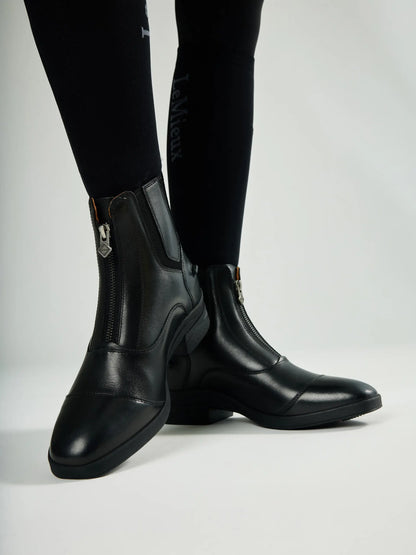 LeMieux Zip Paddock Boots - Black Leather Riding Boots with X-Grip Sole | Equestrian Footwear