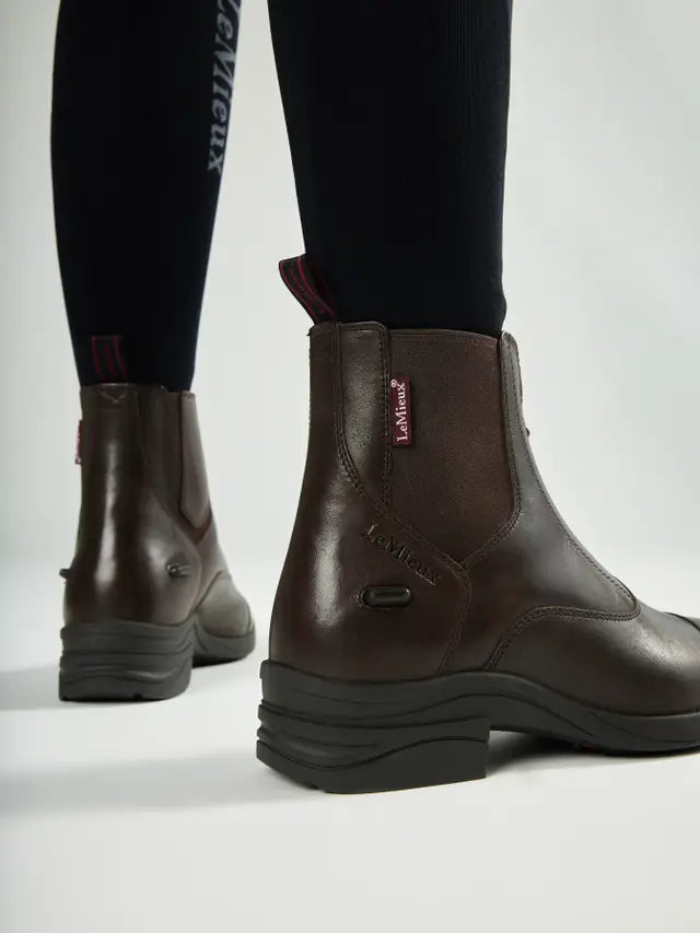 LeMieux Brown Leather Paddock Boots | Equestrian Riding Boots | Zip Boots