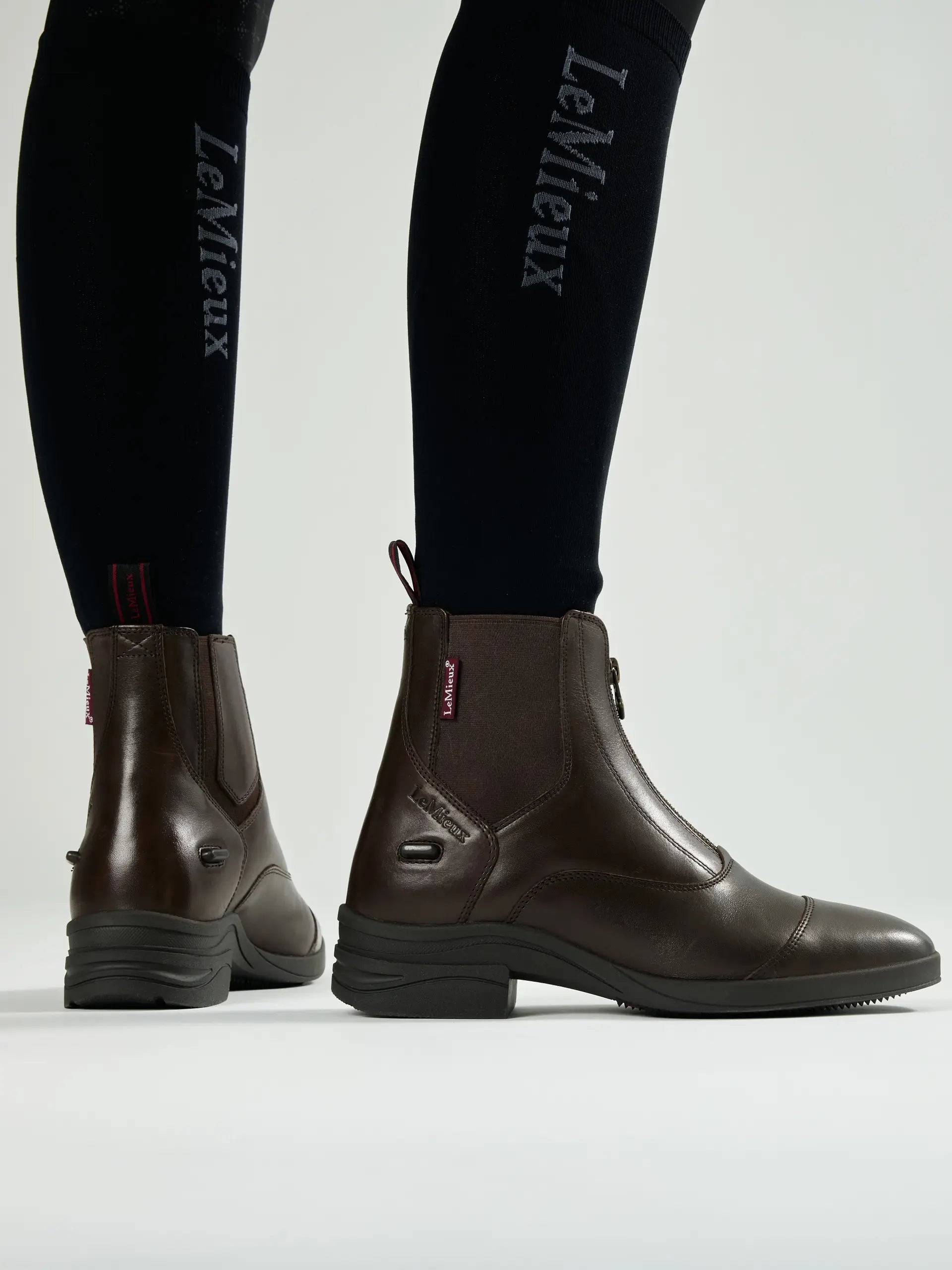 Lemieux Zip Paddock Boots - Brown Leather Equestrian Riding Boots for Women