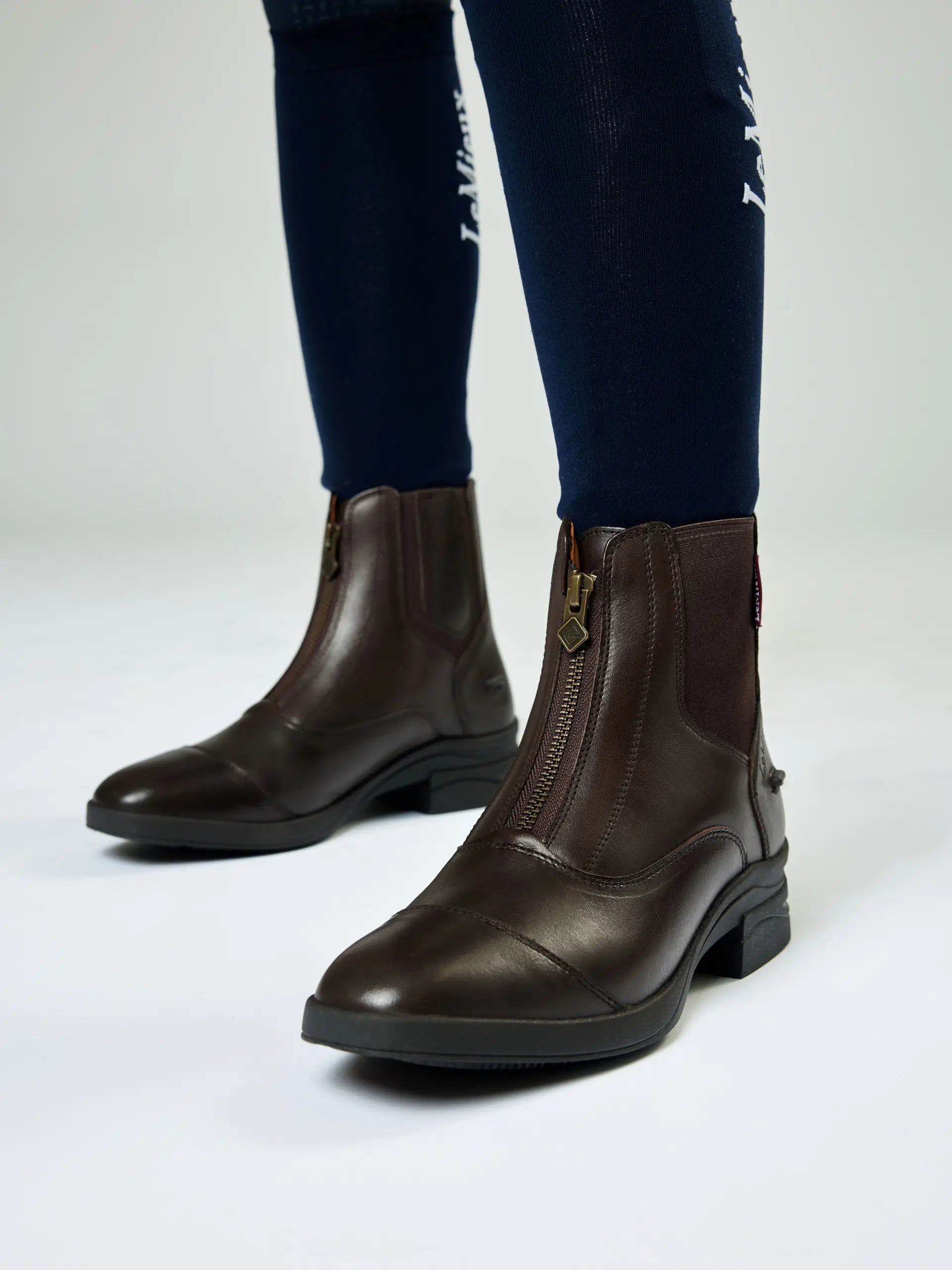 LeMieux Junior Zip Paddock Boots Brown Leather: Equestrian Riding Boots for Young Riders, Comfortable, Durable & Stylish Footwear.