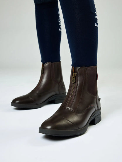 LeMieux Junior Zip Paddock Boots Brown Leather: Equestrian Riding Boots for Young Riders, Comfortable, Durable & Stylish Footwear.