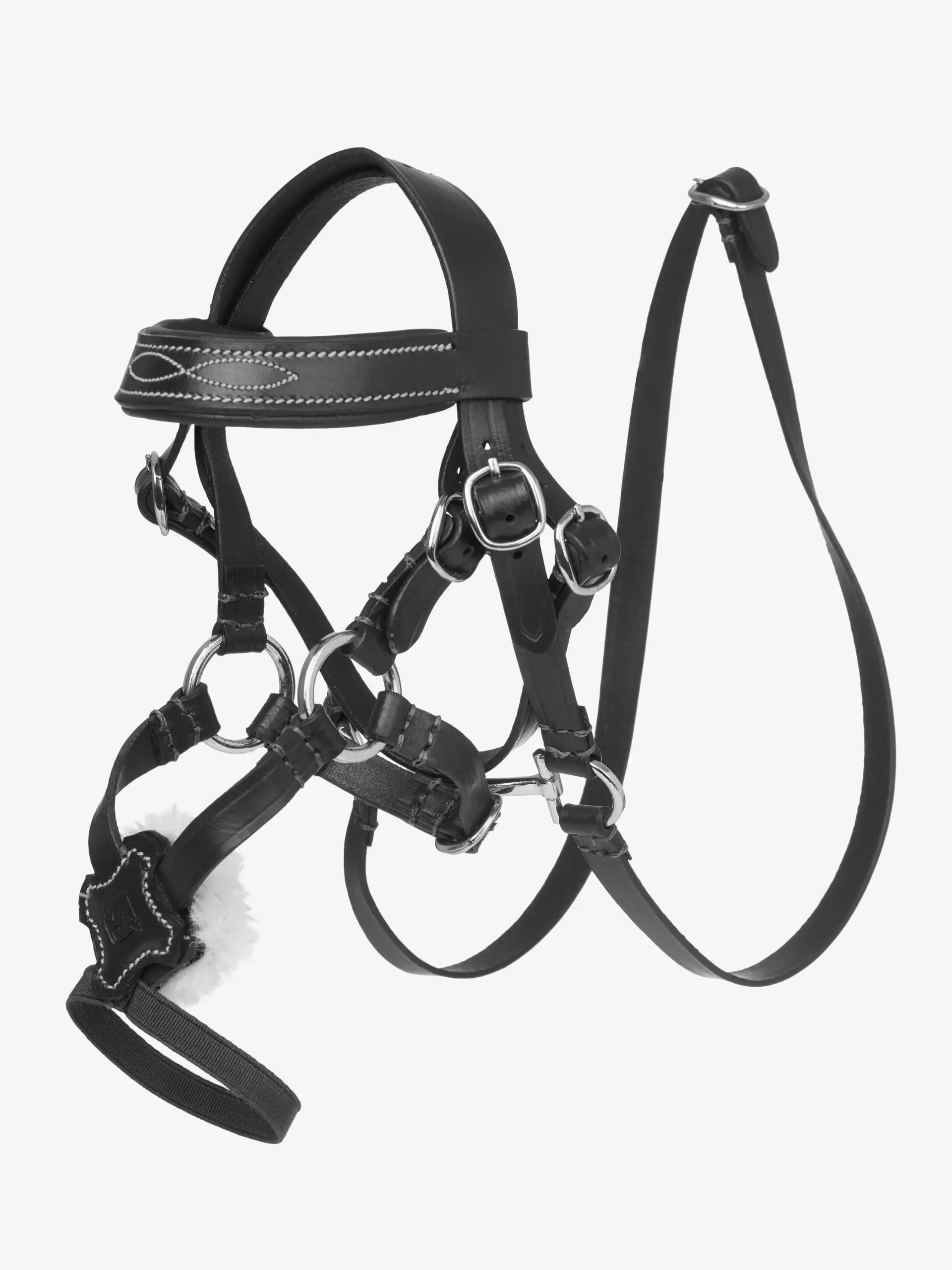 LEMIEUX Toy Pony Grackle Bridle - Black Leather Equestrian Gear for Kids