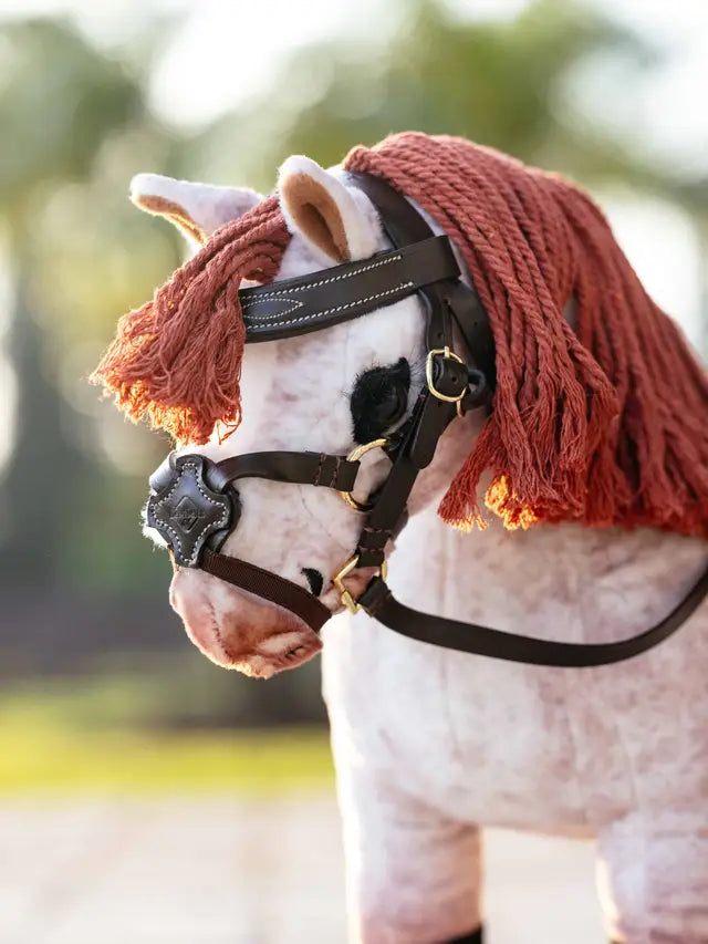 LEMIEUX Toy Pony Grackle Bridle Brown - Realistic Leather Miniature Horse Tack | Equiflair