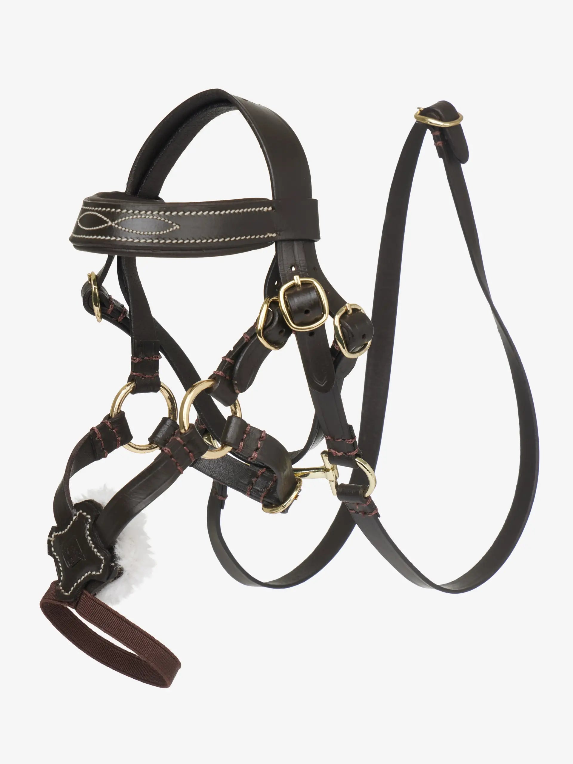 LEMIEUX TOY PONY GRACKLE BRIDLE BROWN: Miniature Horse Bridle, Premium Leather, Adjustable, Equestrian Toy.
