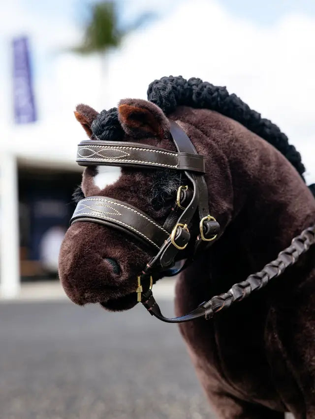 Lemieux Toy Pony Hunter Bridle Brown Leather Realistic Adjustable Show Ring Equestrian Gift 3+ Years Equiflair