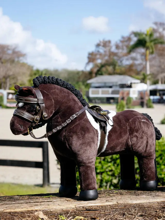 LEMIEUX TOY PONY HUNTER Saddle Pad & Girth - Brown. Equiflair Toy Pony Accessories for Ages 3+