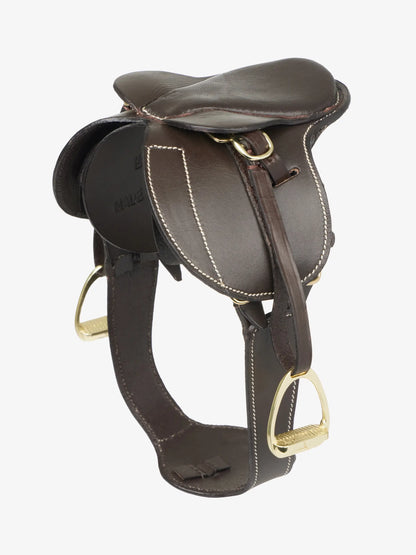 LEMIEUX TOY PONY JUMP SADDLE & Stud Girth in Brown Leather: High-Quality Equestrian Toy Horse Saddle for Kids Aged 8+ by Equiflair