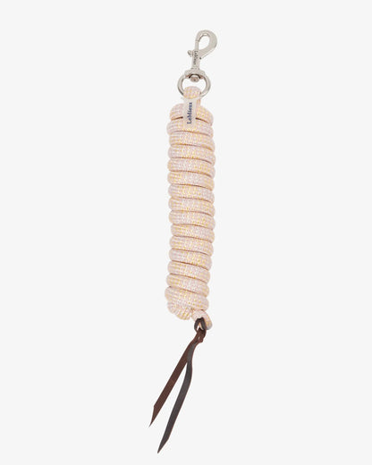 LeMieux Training Leadrope Blossom Stone Mimosa - 3m Woven Horse Lead Rope with Leather Tail & Metal Clip - Equiflair