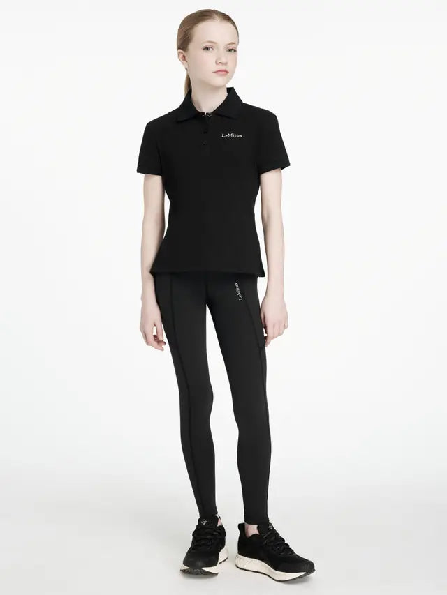 LEMIEUX YOUNG RIDER DARLA SPORT LEGGING - Black Equestrian Leggings | Youth Horse Riding Apparel