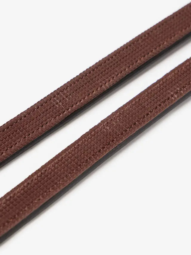 LeMieux Hunter Havana Curb Rein - Soft American Leather with Silver Fittings & Rubber Lining