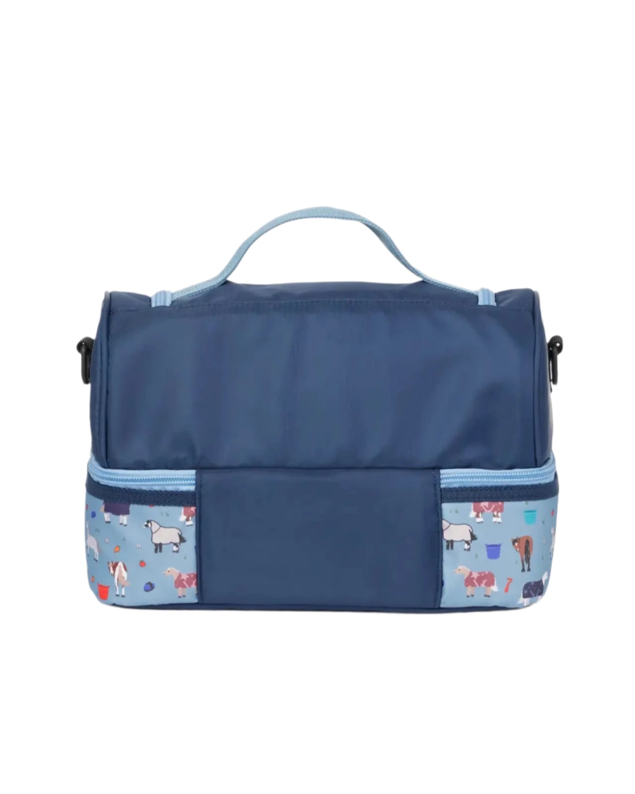 LEMIEUX Mini Holdall Navy - Pony Design, Zipped Compartments, Carry Handle, Shoulder Strap - Versatile Bag