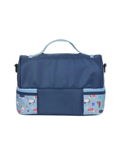 LEMIEUX Mini Holdall Navy - Pony Design, Zipped Compartments, Carry Handle, Shoulder Strap - Versatile Bag