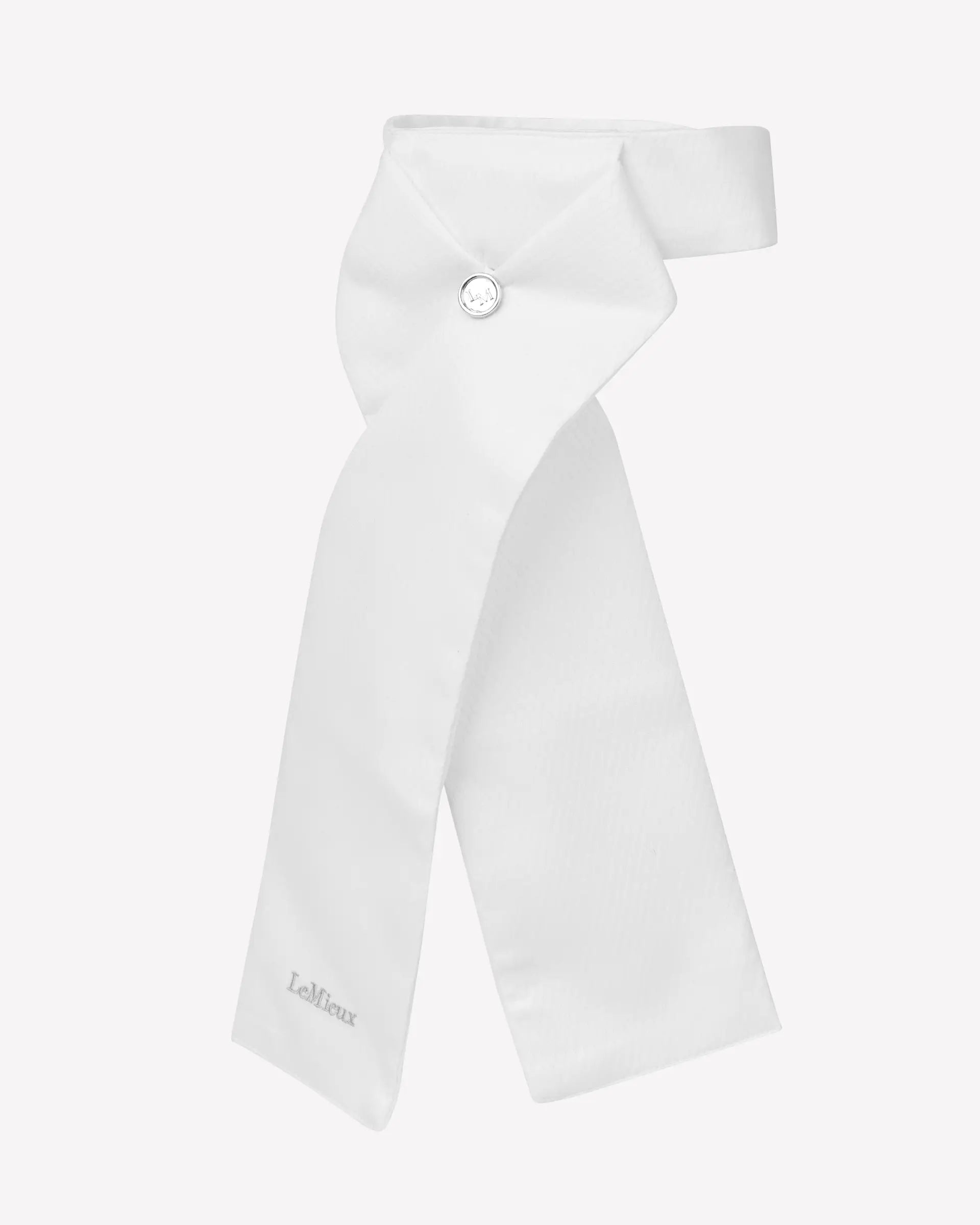 LeMieux White Riding Stock - Ready Tied Equestrian Show Jumping Neckwear