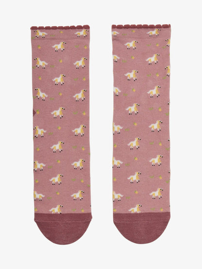 Lemieux Mini Lemon Character Socks (2 Pack). Cute Equestrian Horse Design Socks for Kids - Soft & Comfortable