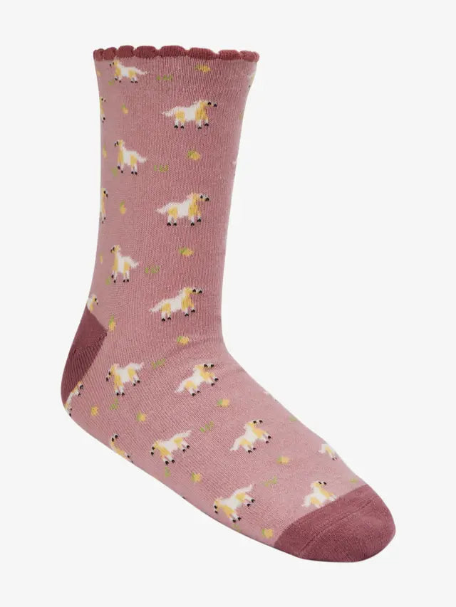 Pink Horse Socks for Kids: Cute Equestrian Socks with Horses Pattern