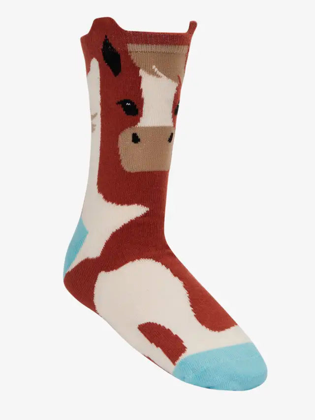 LEMIEUX Kids Horse Socks - Equestrian Animal Character Socks for Children - Comfortable Cotton - Equiflair