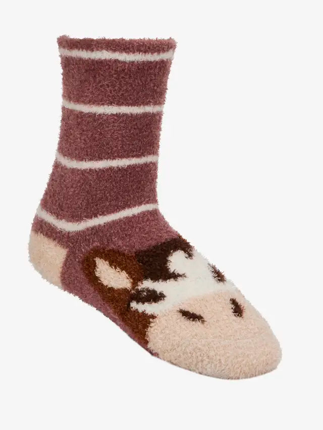 LeMieux Mini Fluffy Character Socks - Duke Design, Pony Socks, Soft & Warm, Equestrian Style