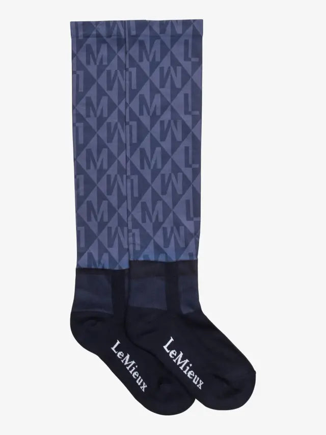 LEMIEUX FOOTSIE SOCKS CLEA DUSK | Equestrian Riding Socks | Comfort & Style | Blue Patterned Knee High Socks