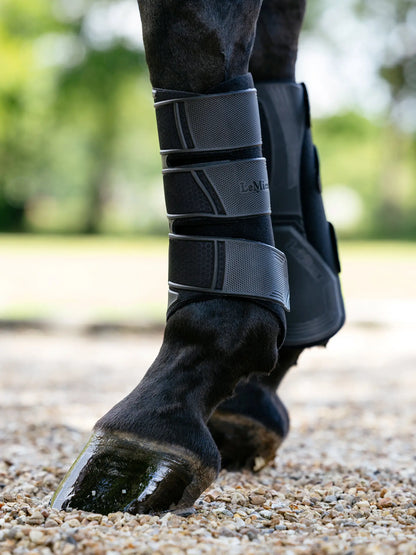 Black LeMieux Technical Brushing Boots for Horses - Equestrian Leg Protection