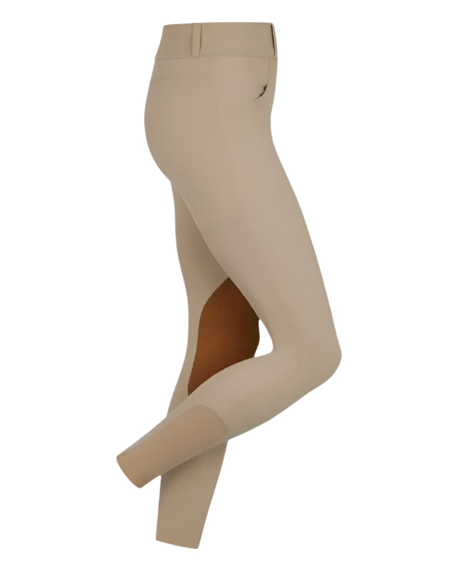 Beige Riding Breeches - Lemieux Hunter Breeches with Tan Knee Patch - Equiflair