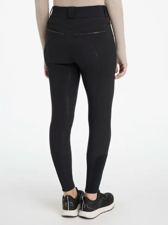LEMIEUX FREYA PRO BREECHES BLACK: Riding Breeches with Full Seat Silicone Grip, High Waist. Equiflair