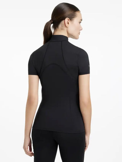 Lemieux Mia Mesh Short Sleeve Base Layer - Black | UV50+ & Sweat-Wicking | Shop at Equiflair Now!