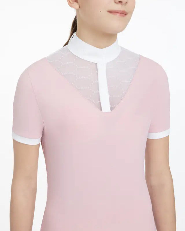 LeMieux Young Rider Eva Short Sleeve Show Shirt - Blossom Pink Equestrian Top