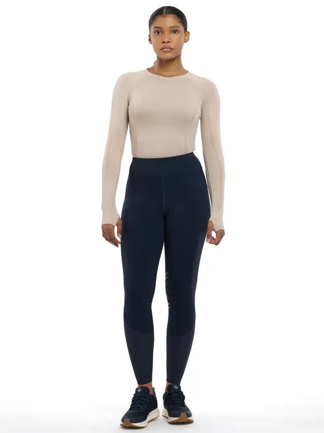 Lemieux Lydia Navy Mesh Leggings - Four-Way Stretch, Comfort, Silicone Grip | Equiflair