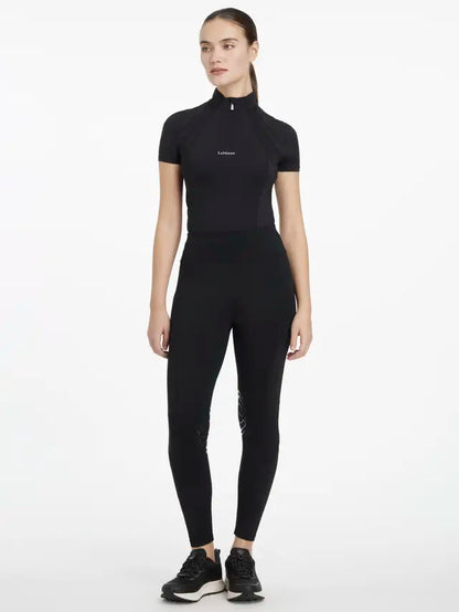 LEMIEUX LYDIA Black Mesh Riding Leggings - Equestrian Apparel for Women, Silicone Knee Grip, Comfort Fit