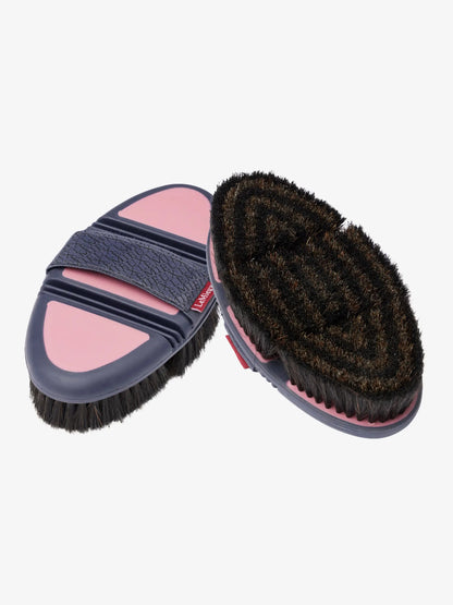 LeMieux Flexi Horse Hair Body Brush Peony - Horse Grooming Brush, Soft Bristles, Ergonomic Design
