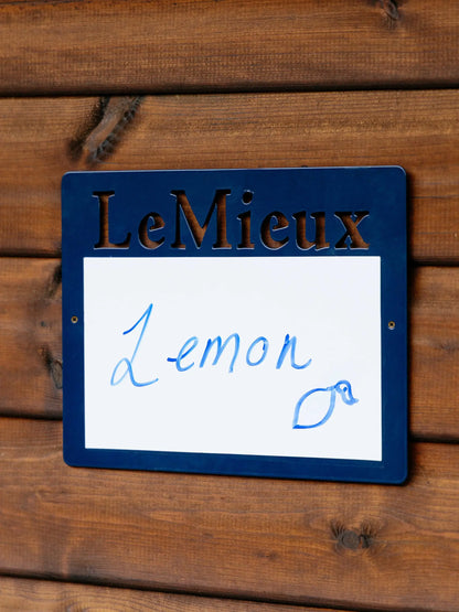 LeMieux Stable Whiteboard: Navy Magnetic Horse Stall Name Plate for Easy Yard Organization