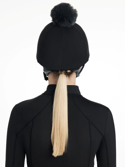 LeMieux Classique Black Riding Helmet with Pom-Pom: Stylish Equestrian Headwear