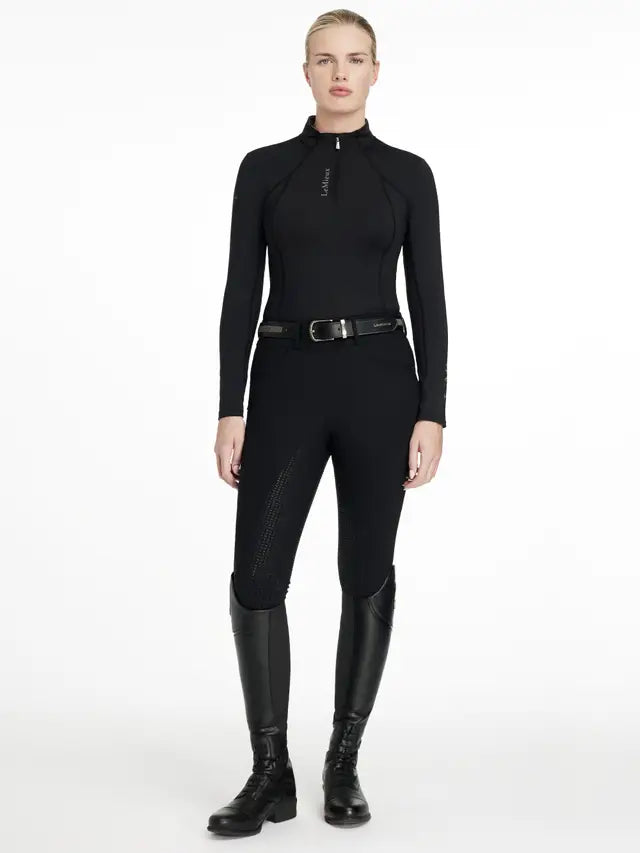 LeMieux Classique Base Layer Black: UV50+ Long Sleeve Riding Top - Equiflair Saddlery