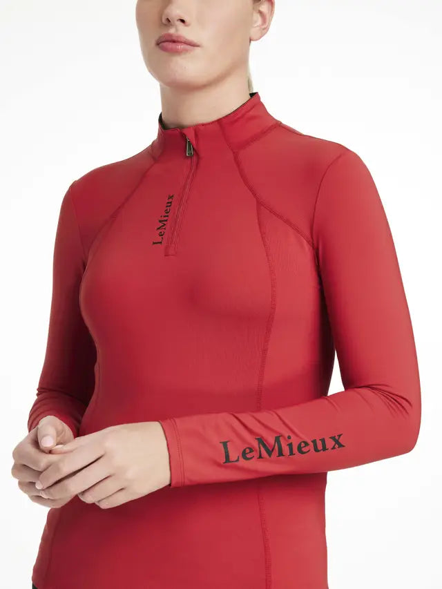 LEMIEUX CLASSIQUE BASE LAYER CHILLI: Women's Equestrian Quarter Zip Top