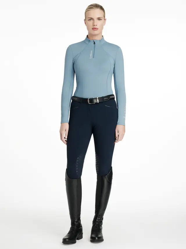 LeMieux Classique Ice Blue Base Layer: Equestrian Riding Long Sleeve Top for Women
