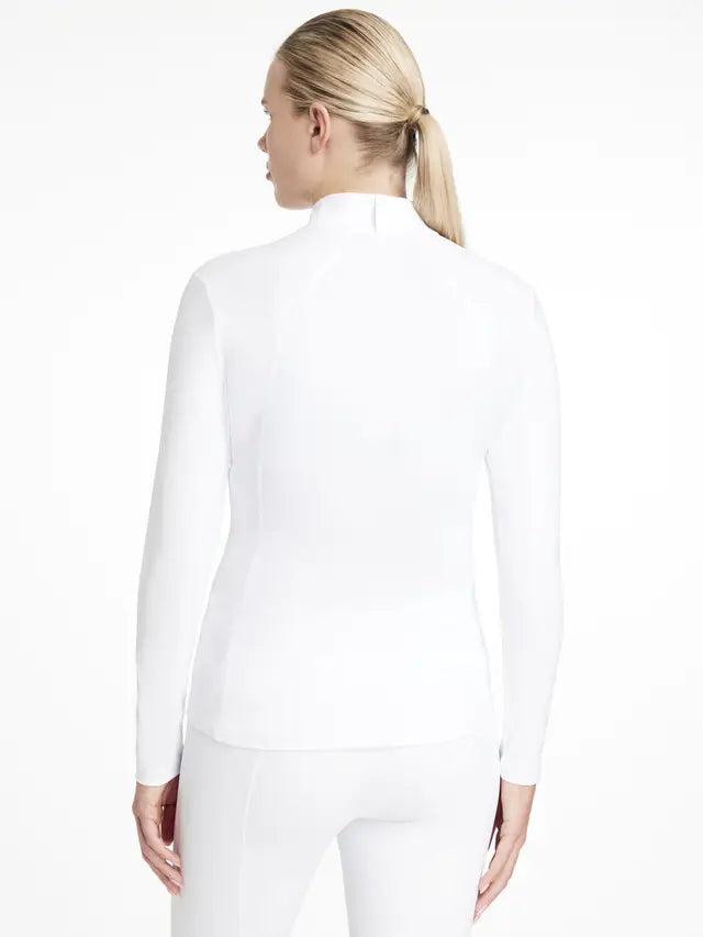 LeMieux Classique White Quarter Zip Base Layer - Women's Equestrian Apparel, UV Protection