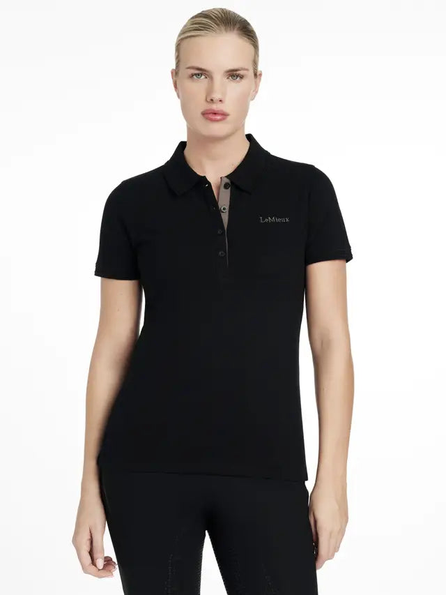 Lemieux Classique Black Polo Shirt, Quick-Dry Equestrian Top for Women | Equiflair