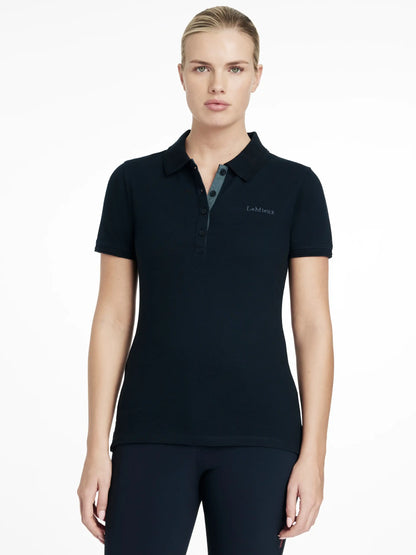 Lemieux Classique Navy Polo Shirt for Women | Quick-Drying Equestrian Polo Shirt | Equiflair