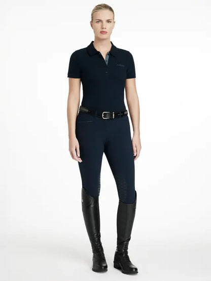 Lemieux Classique Navy Polo Shirt Equestrian Riding Outfit, slim fit polo shirt Equiflair