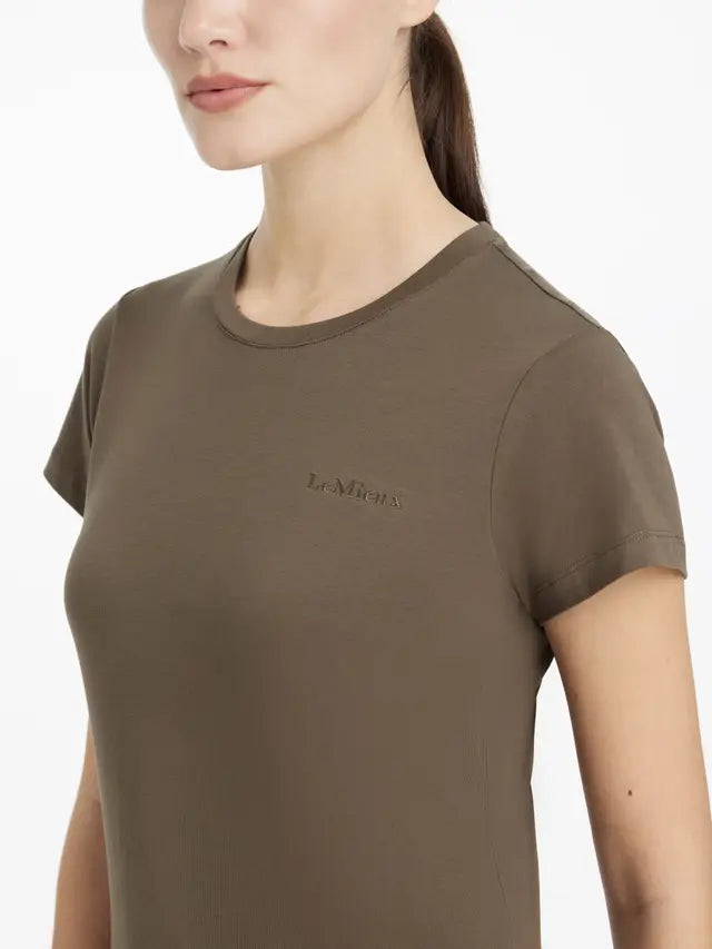 Lemieux Classique T-Shirt - Alpine Green. Women's short-sleeve riding top. Equestrian fashion, comfortable activewear.